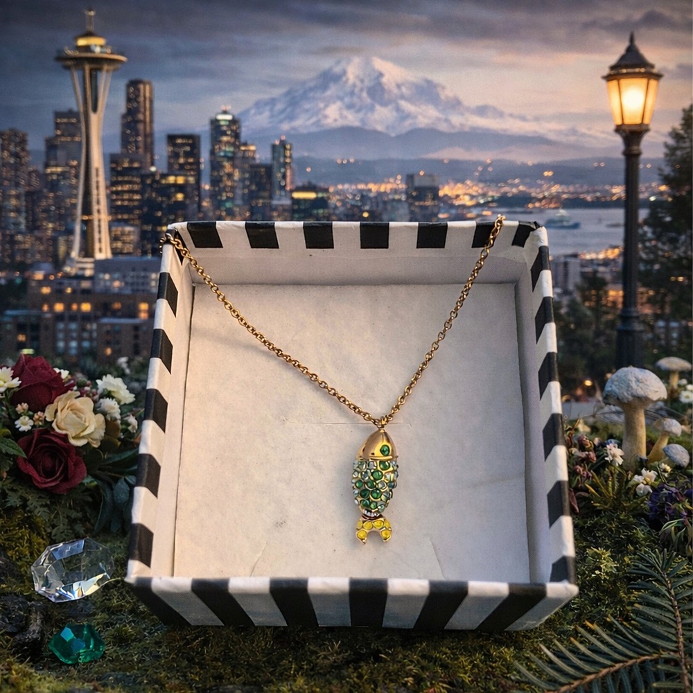 Swarvoski Gold Fish Necklace